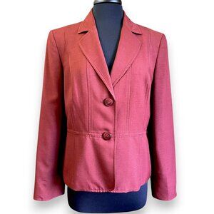 Jones Studio Separates Two-Button Jacket Blazer Merlot Red Rust Size 12